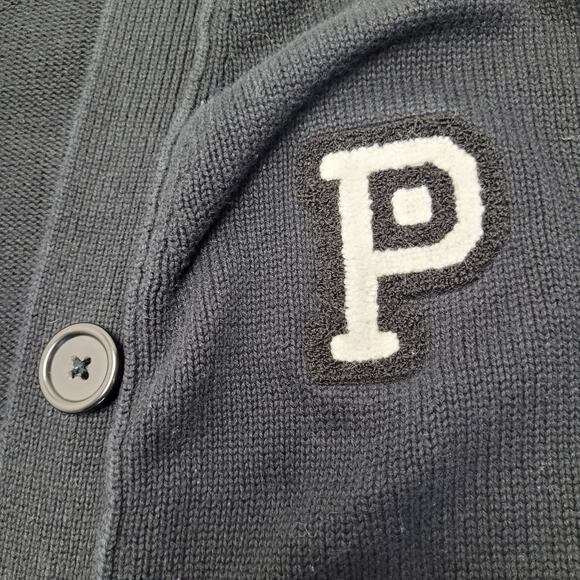 Pink Victorias Secret varsity black knit button front cardigan sweater - Picture 3 of 8